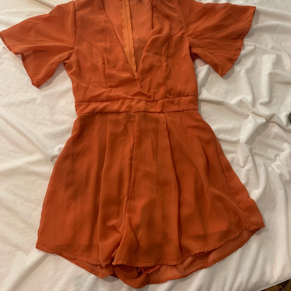 Charlotte Russe orange romper - Picture 1 of 7